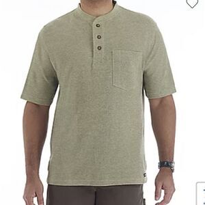 Smith's Workwear Extended Tail Short Sleeve Pocket Gusset Henley Sage Heather XL